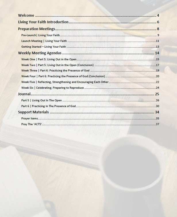 Living Your Faith TOC