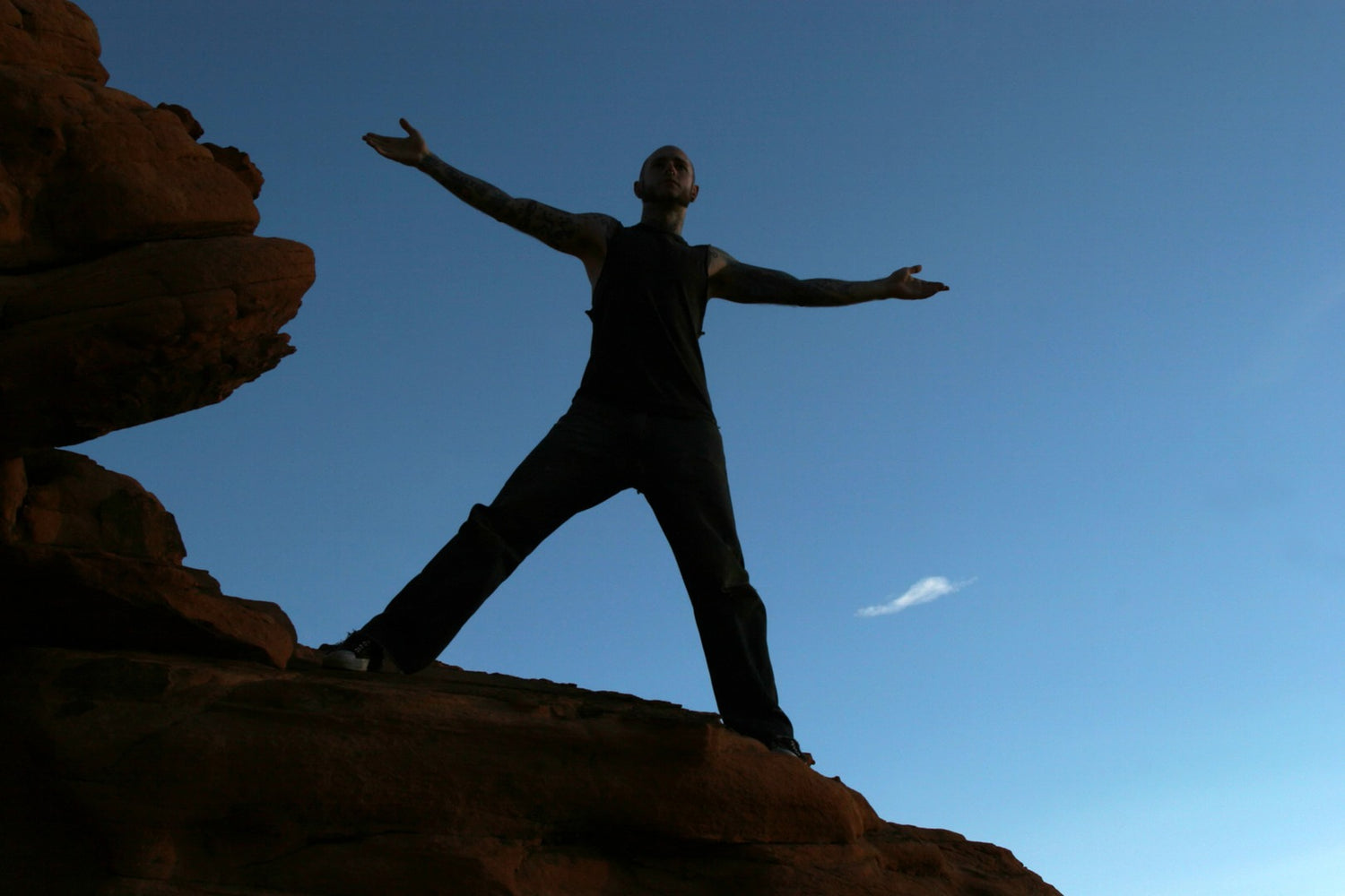 man on cliff