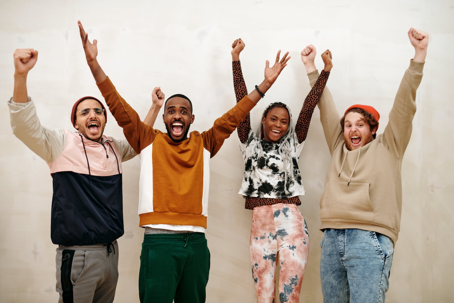 friends cheering